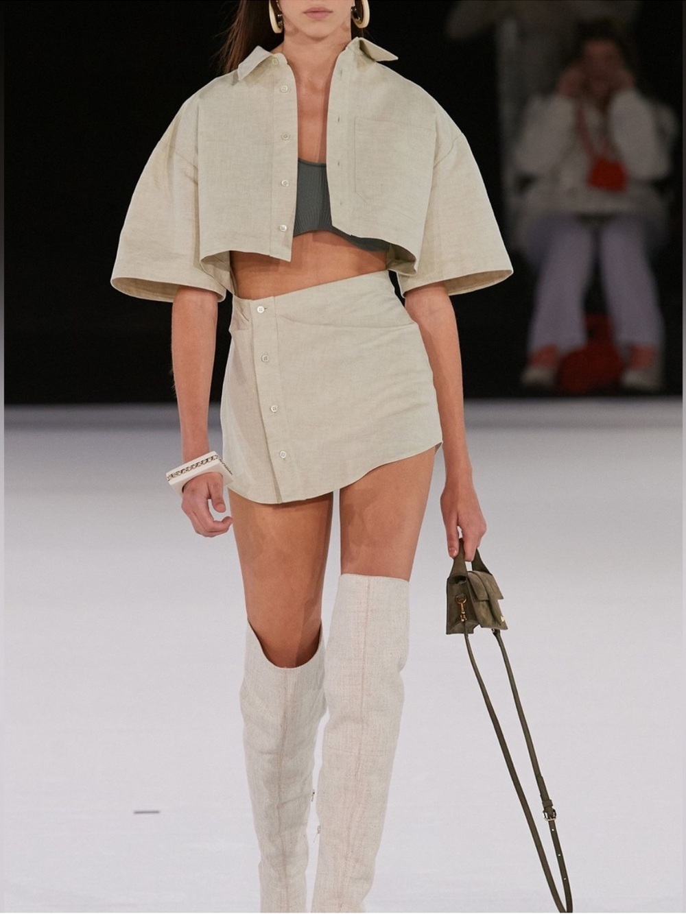 NWT Jacquemus La Robe Arles Linen Mini Dress Beige